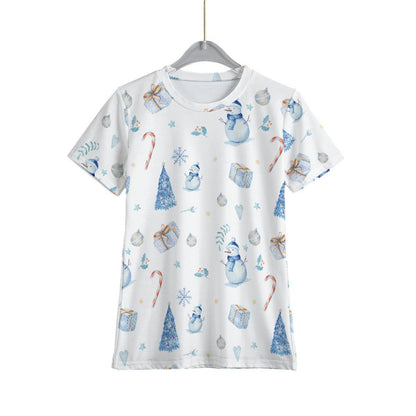 Kid's Christmas T-Shirt - Blue Pattern