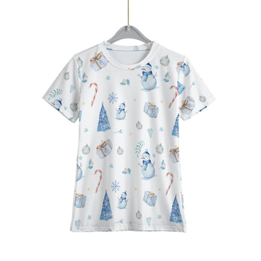 Kid's Christmas T-Shirt - Blue Pattern