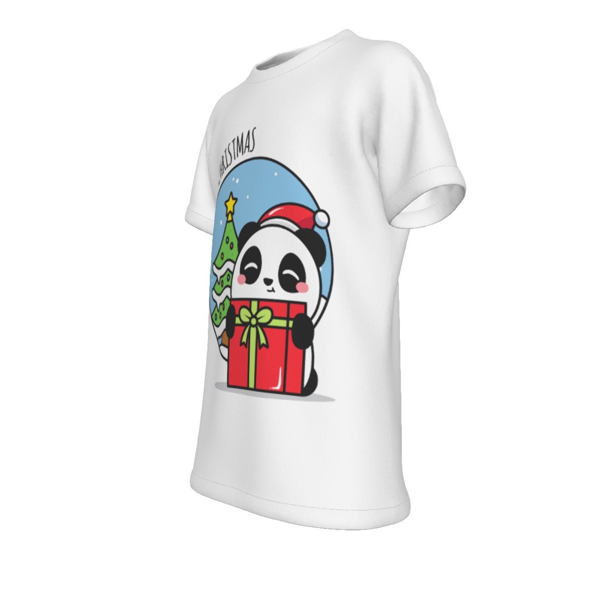 Kid's Christmas T-Shirt - Merry Panda - Festive Style