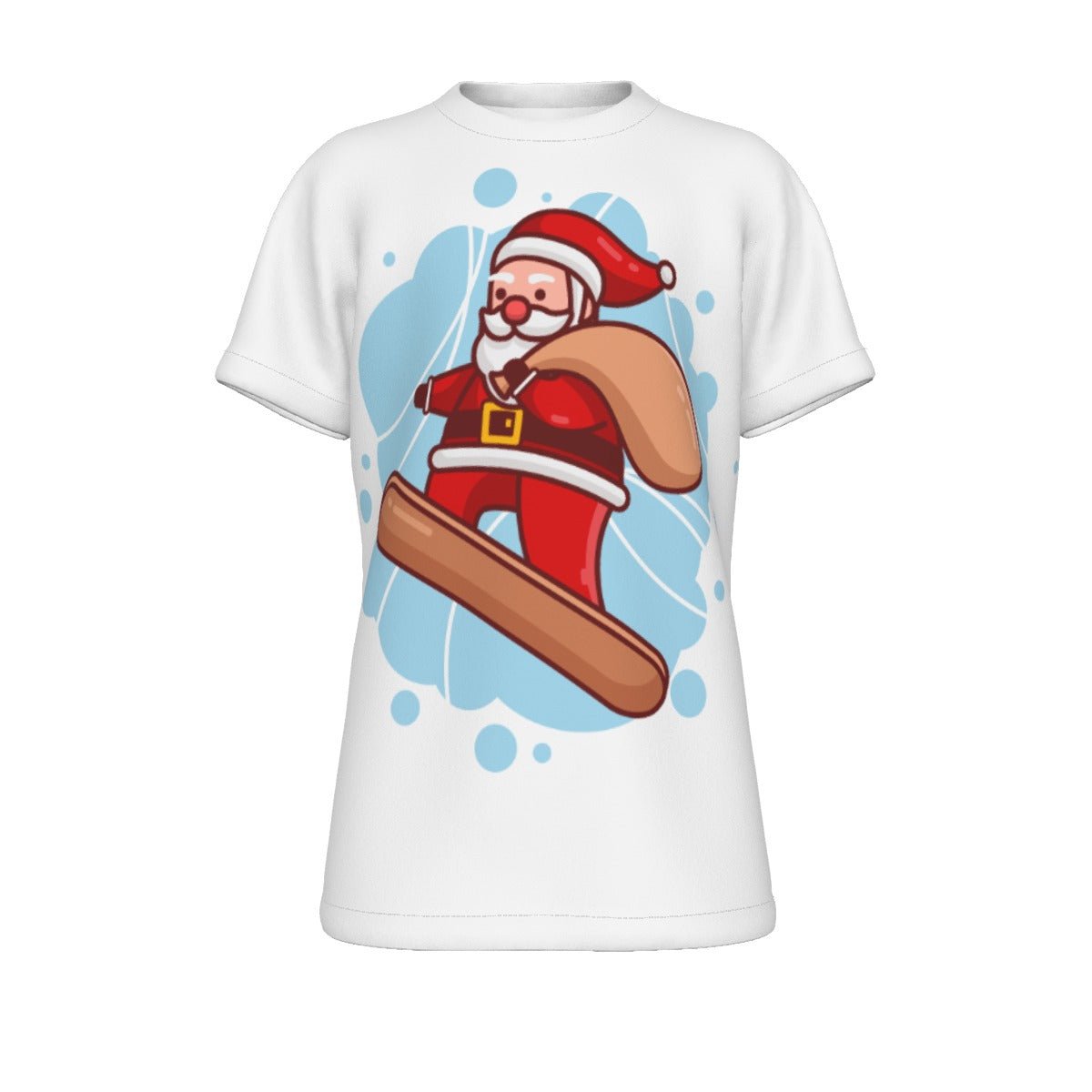 Kid's Christmas T-Shirt - Santa Snowboarder - Festive Style