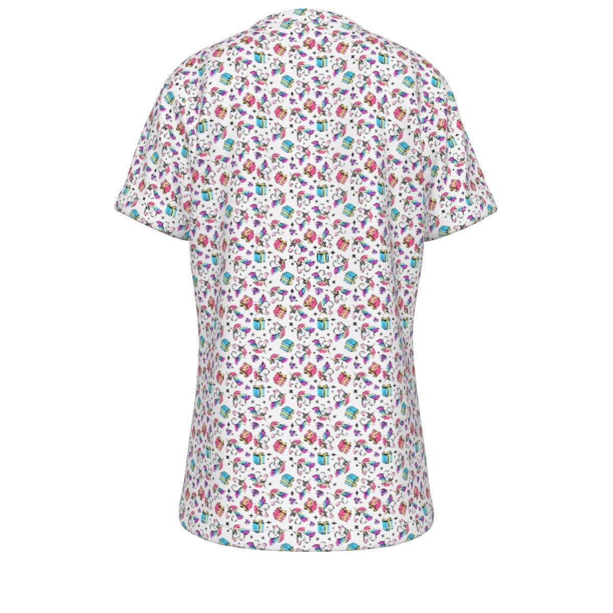Kid's Christmas T-Shirt - Unicorn Pattern - Festive Style