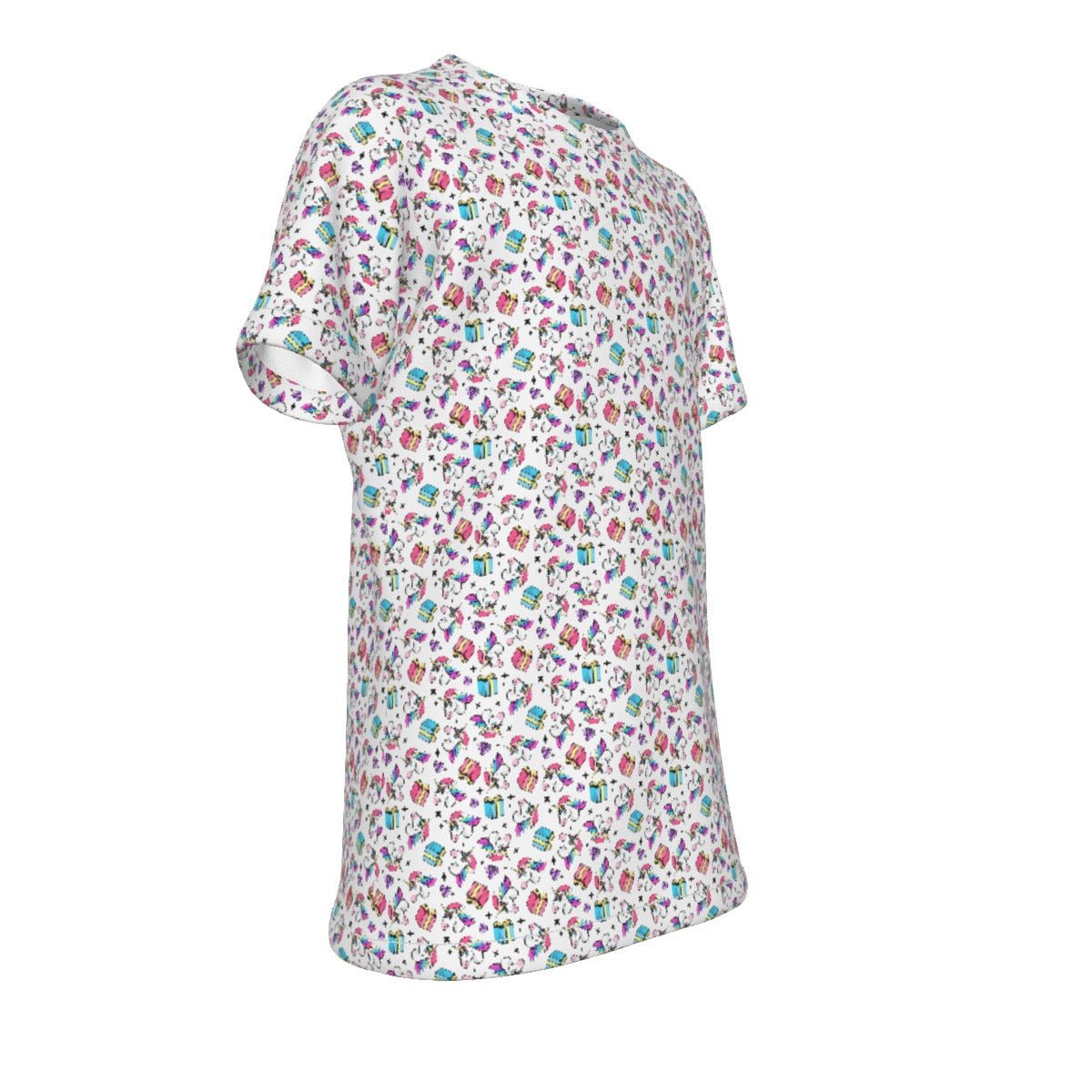 Kid's Christmas T-Shirt - Unicorn Pattern - Festive Style
