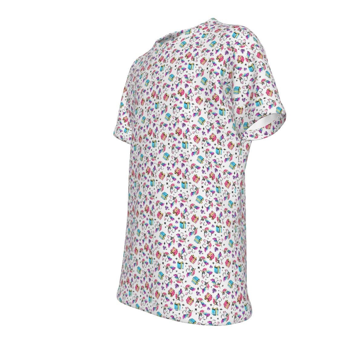 Kid's Christmas T-Shirt - Unicorn Pattern - Festive Style