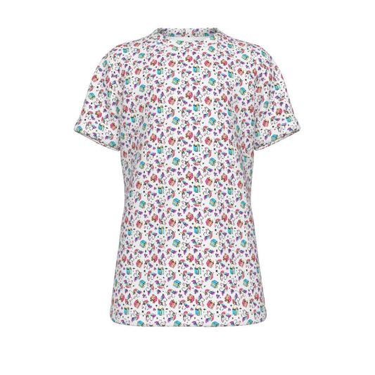 Kid's Christmas T-Shirt - Unicorn Pattern - Festive Style
