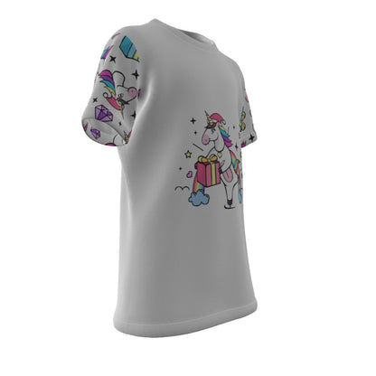 Kid's Christmas T-Shirt - Unicorn with Present - Festive Style
