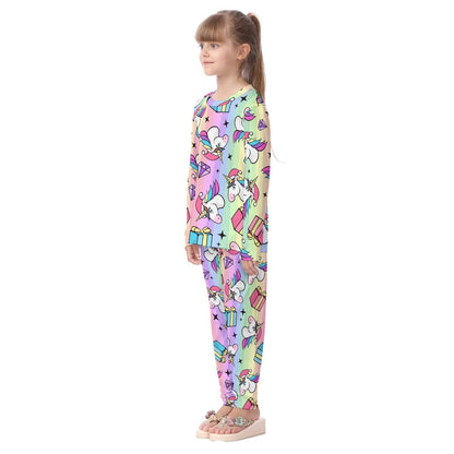 Kids Christmas Unicorn Pyjama Set - Rainbow - Festive Style