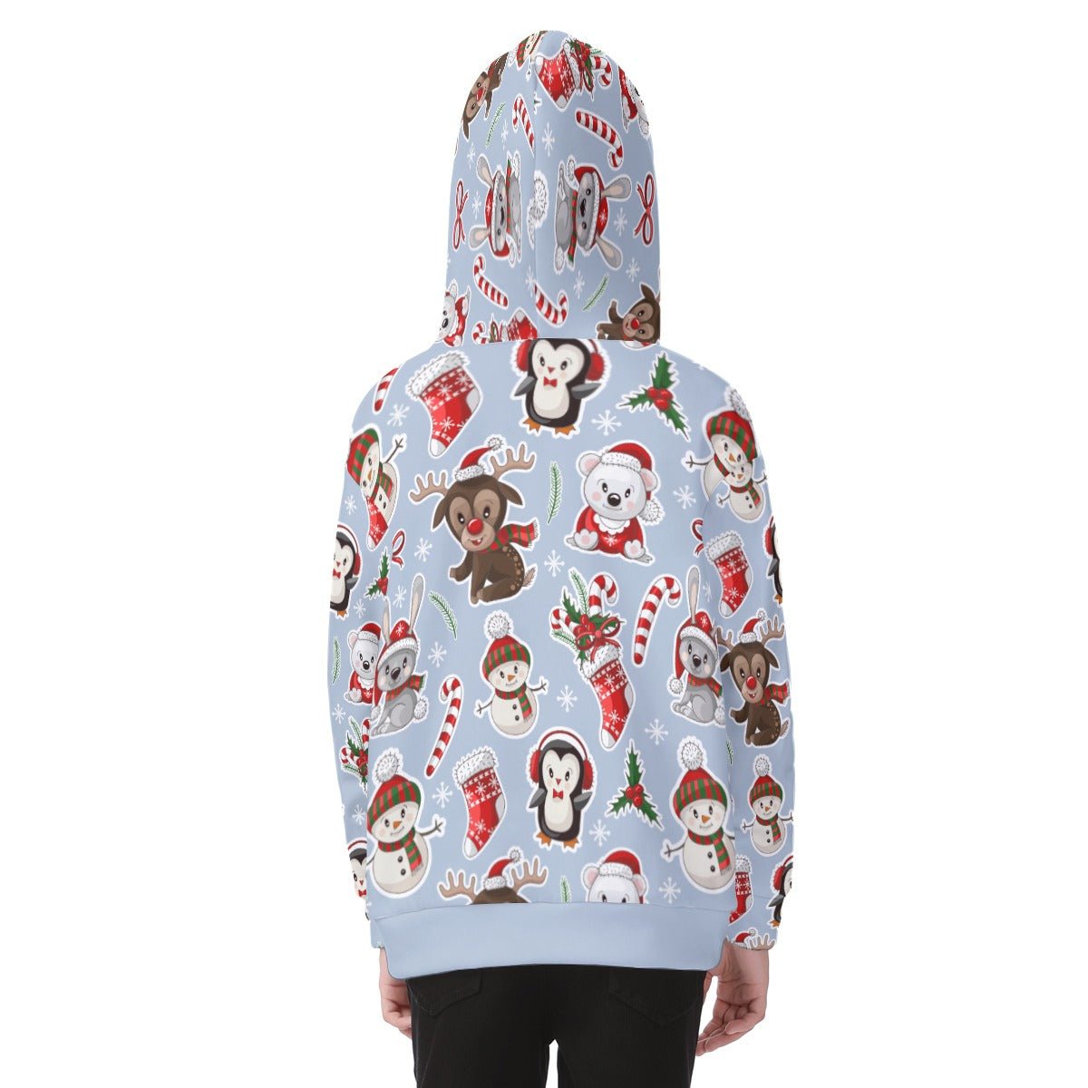 Kid's Fleece Zip Christmas Hoodie - Polar Kawaii - Festive Style