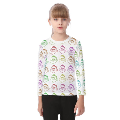 Kid's Long Sleeve Christmas T-shirt - Rainbow - Boss Santa - Festive Style