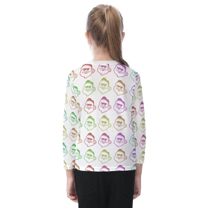 Kid's Long Sleeve Christmas T-shirt - Rainbow - Boss Santa - Festive Style