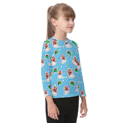 Kid's Long Sleeve Christmas T-shirt - Santa Cloud - Festive Style