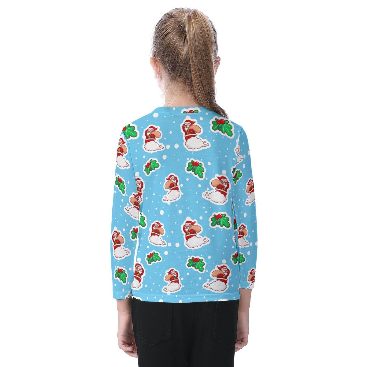 Kid's Long Sleeve Christmas T-shirt - Santa Cloud - Festive Style