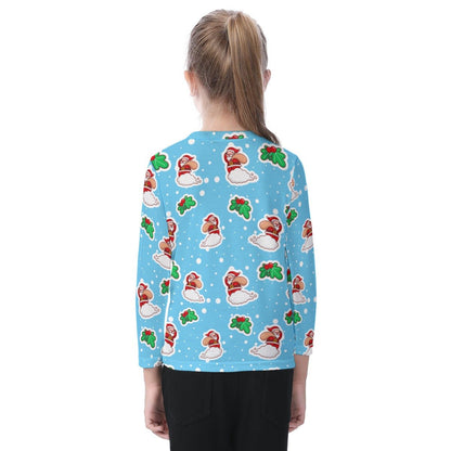 Kid's Long Sleeve Christmas T-shirt - Santa Cloud - Festive Style