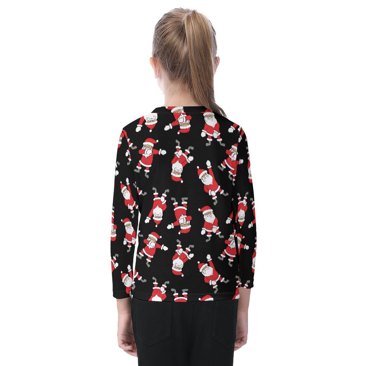 Kid's Long Sleeve Christmas T-shirt - Santa Dabs - Festive Style