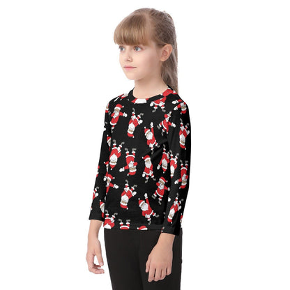 Kid's Long Sleeve Christmas T-shirt - Santa Dabs - Festive Style