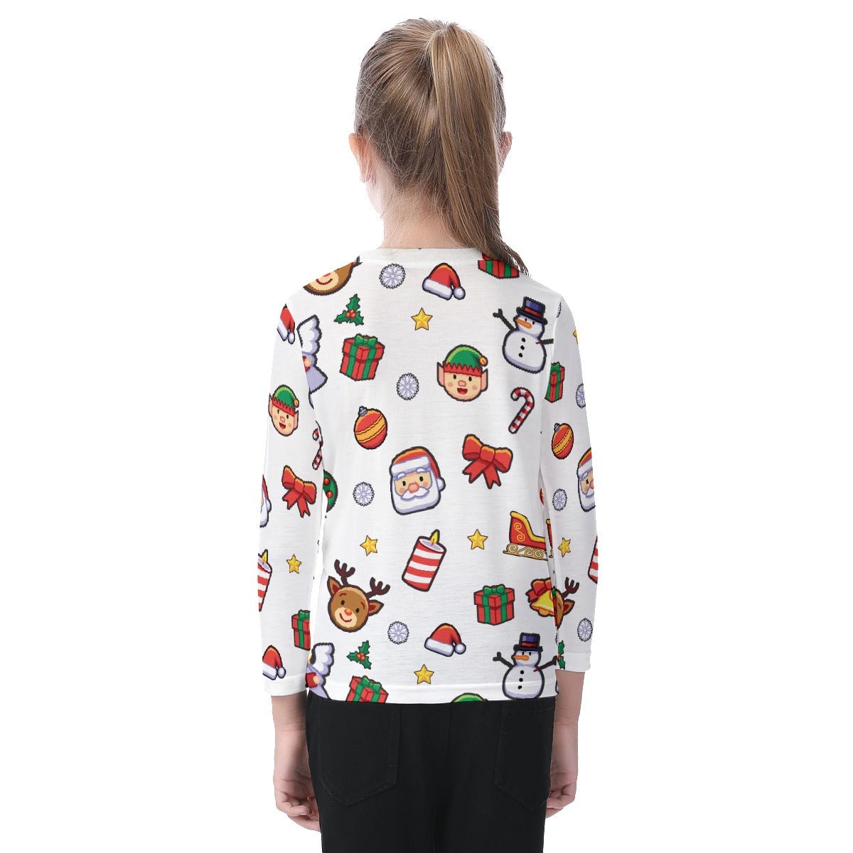 Kid's Long Sleeve Christmas T-shirt - Traditional 2 - Festive Style