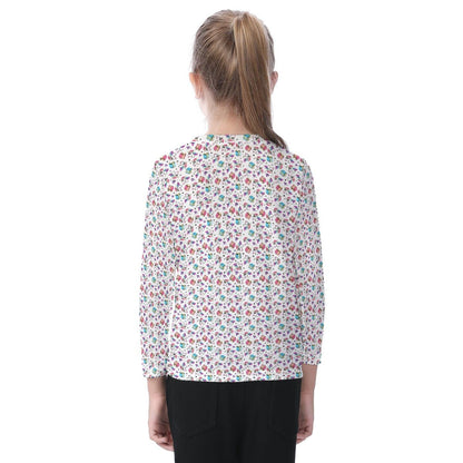 Kid's Long Sleeve Christmas T-shirt - Unicorn Pattern - Festive Style
