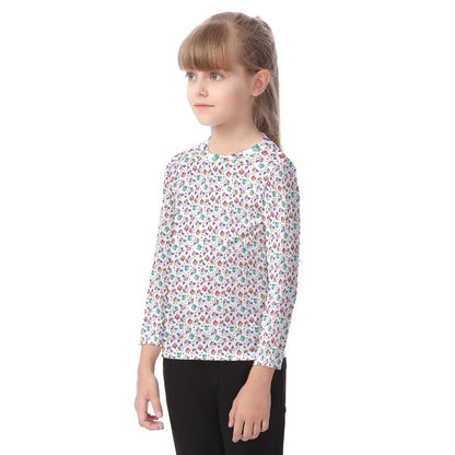 Kid's Long Sleeve Christmas T-shirt - Unicorn Pattern - Festive Style
