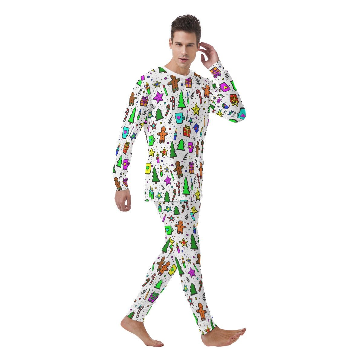 Men's Christmas Pyjamas - Bright Doodle - Festive Style