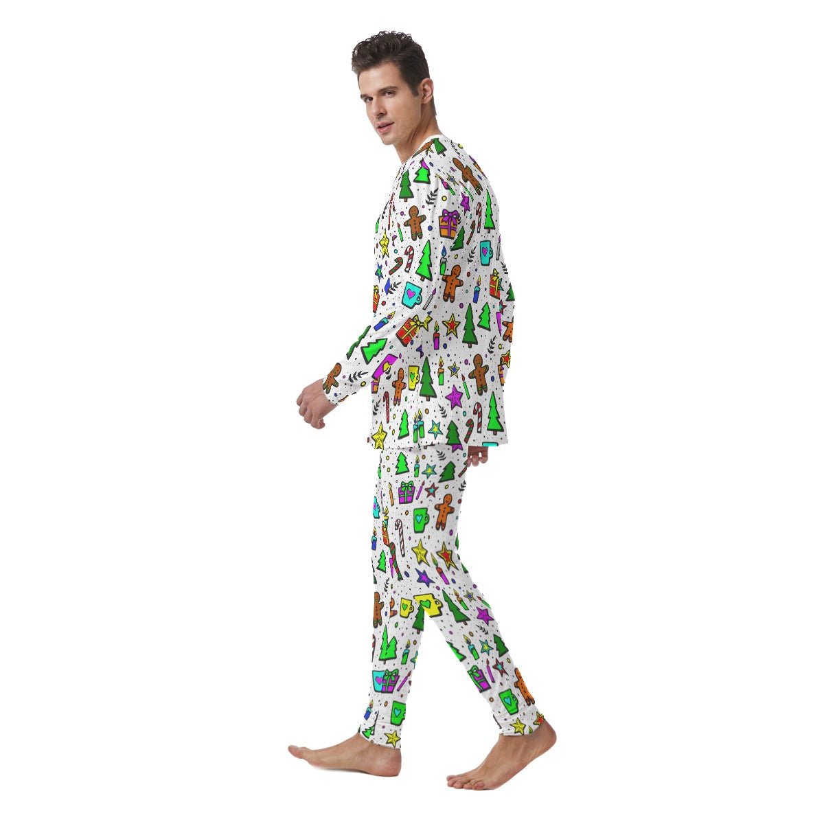 Men's Christmas Pyjamas - Bright Doodle - Festive Style