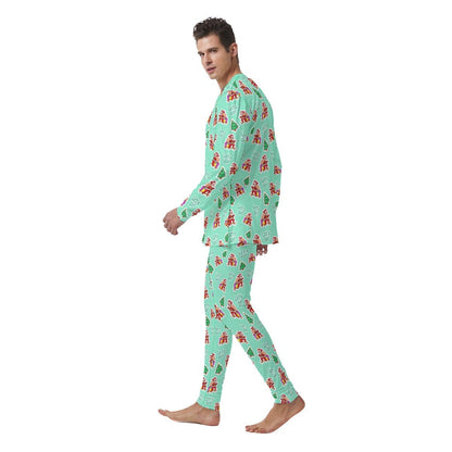 Men's Christmas Pyjamas - Green "Let's Go!" - Festive Style