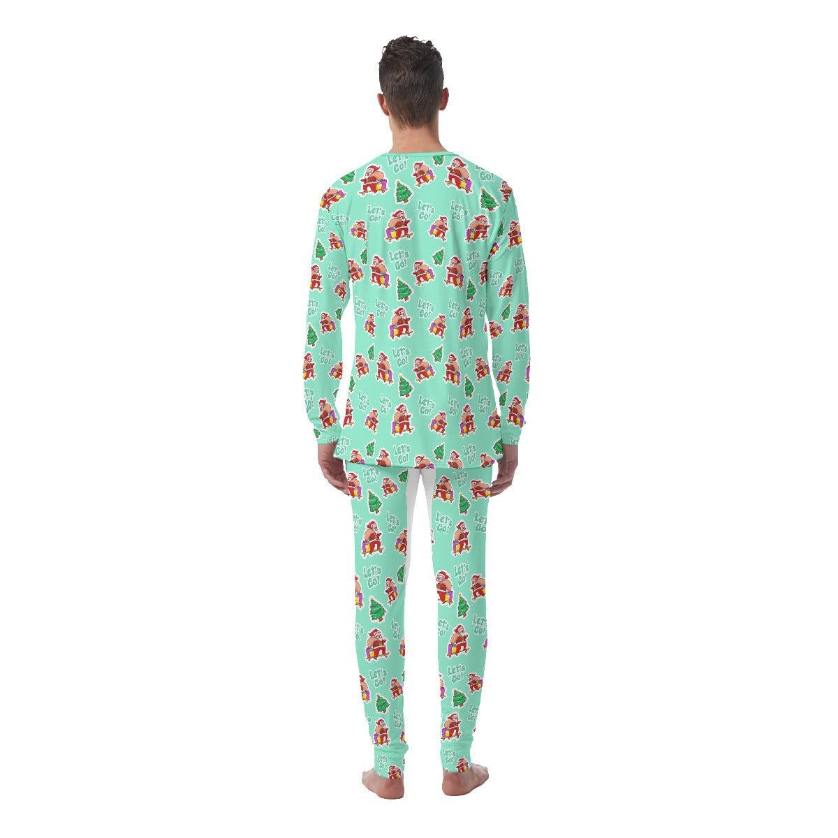 Men's Christmas Pyjamas - Green "Let's Go!" - Festive Style