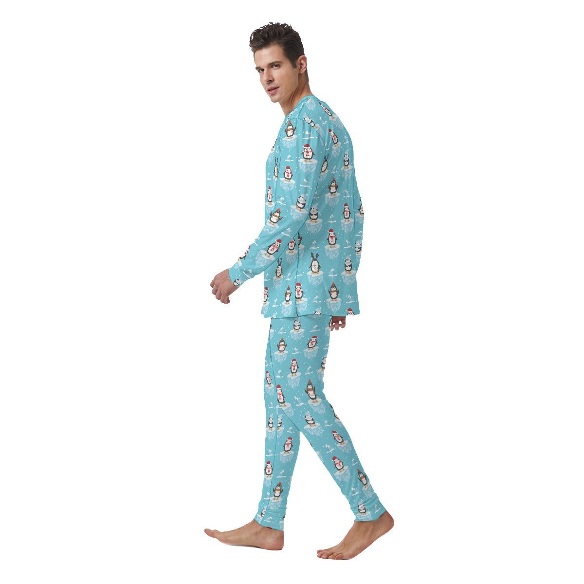 Men's Christmas Pyjamas - Icy Penguins - Festive Style