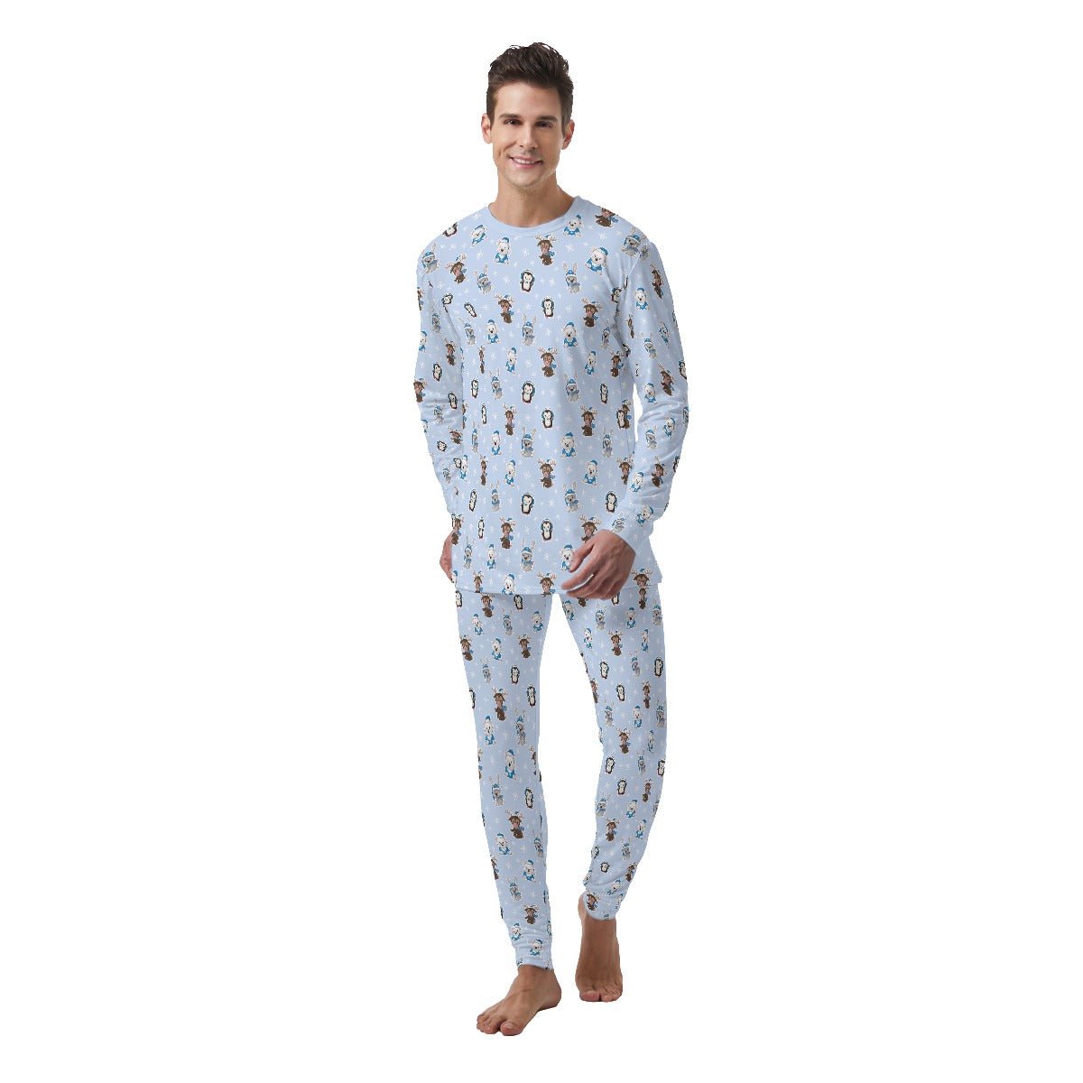 Men's Christmas Pyjamas - Polar Blue - Festive Style