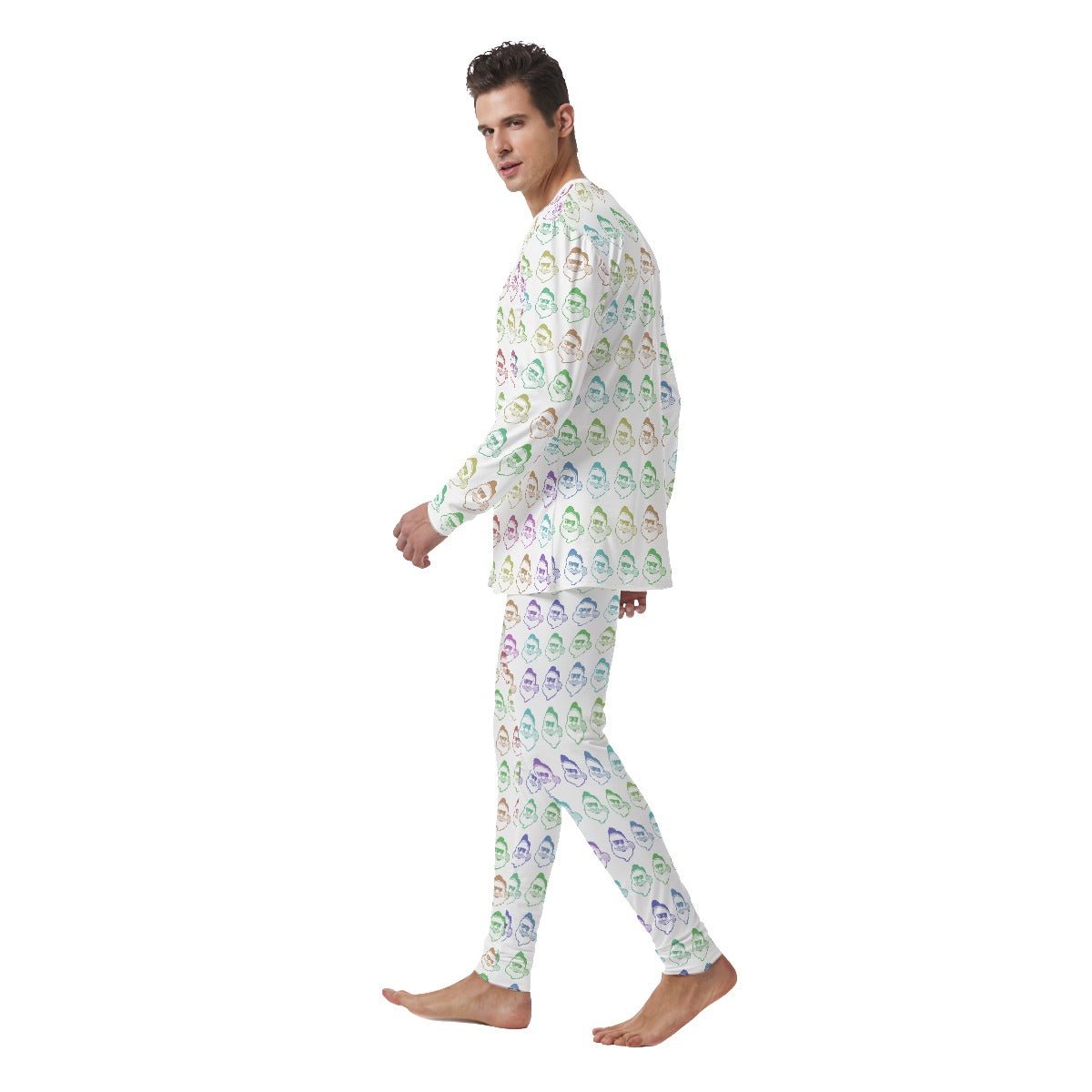 Men's Christmas Pyjamas - Rainbow - Boss Santa - Festive Style