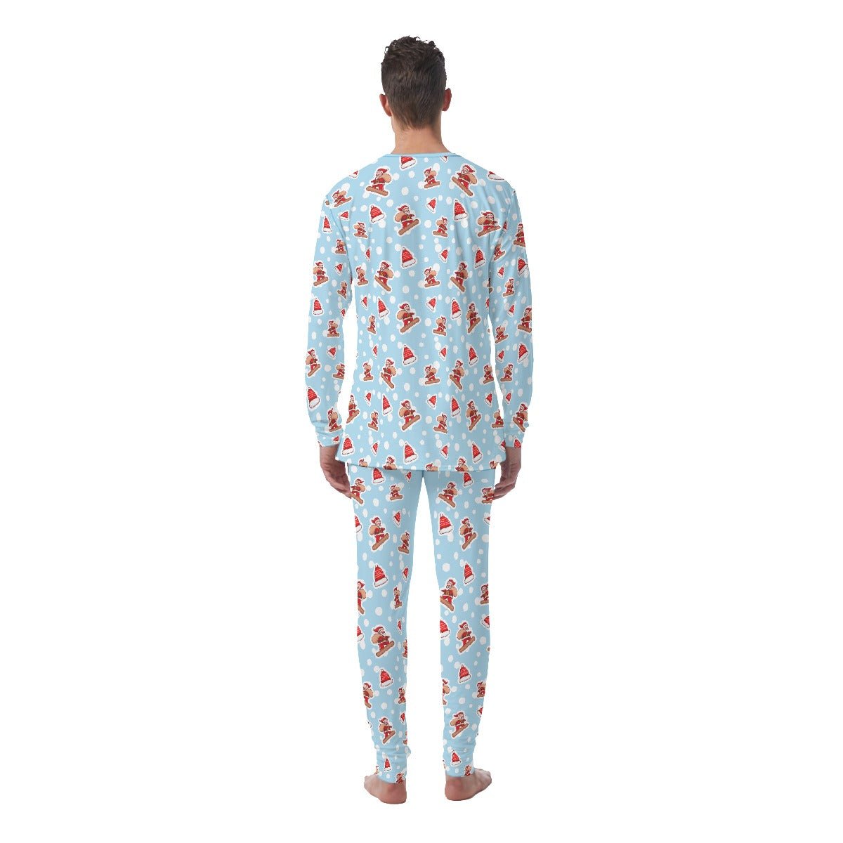 Men's Christmas Pyjamas - Santa Snowboarding - Festive Style