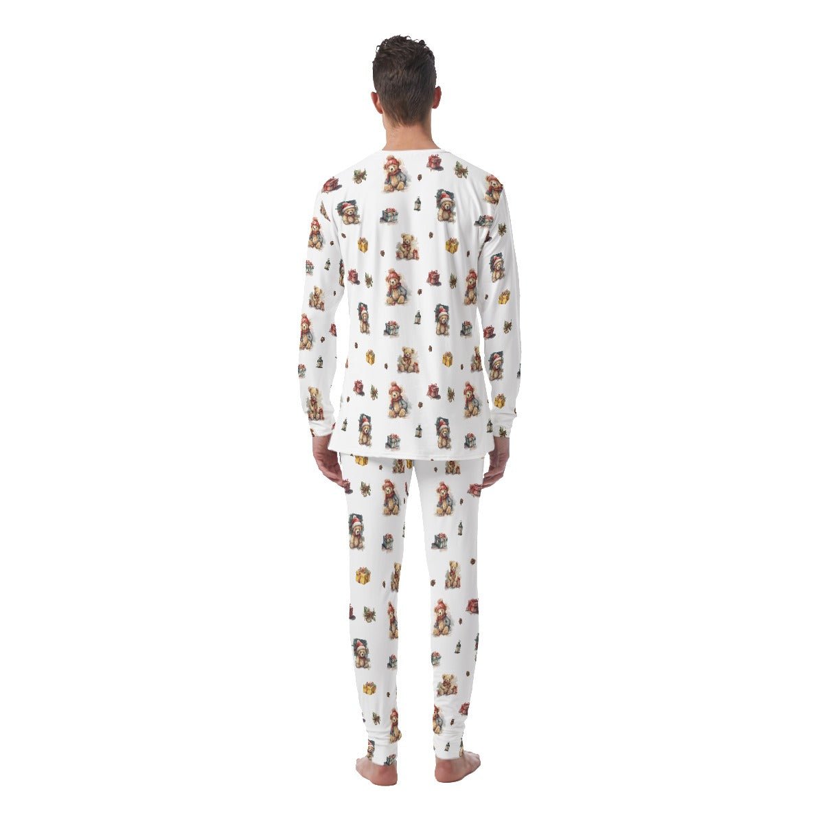 Men's Christmas Pyjamas - Watercolour Teddies - Festive Style