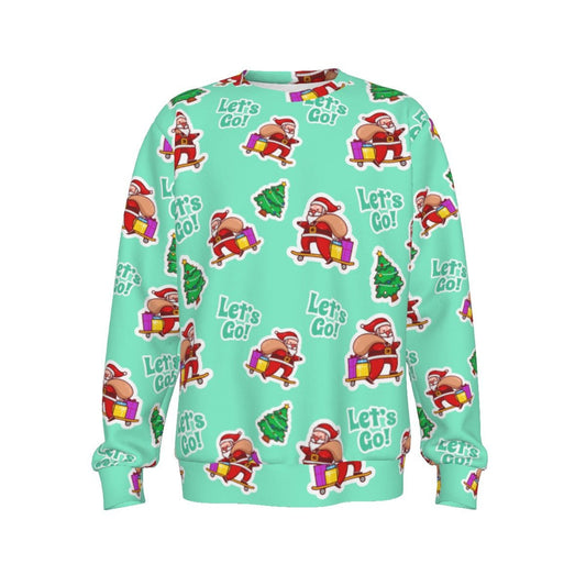 Men's Christmas Sweater - Green "Let's Go" - Festive Style