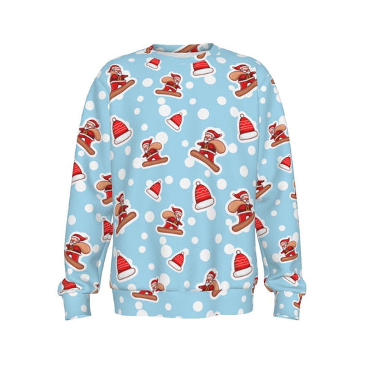 Men's Christmas Sweater - Santa Snowboarding - Festive Style