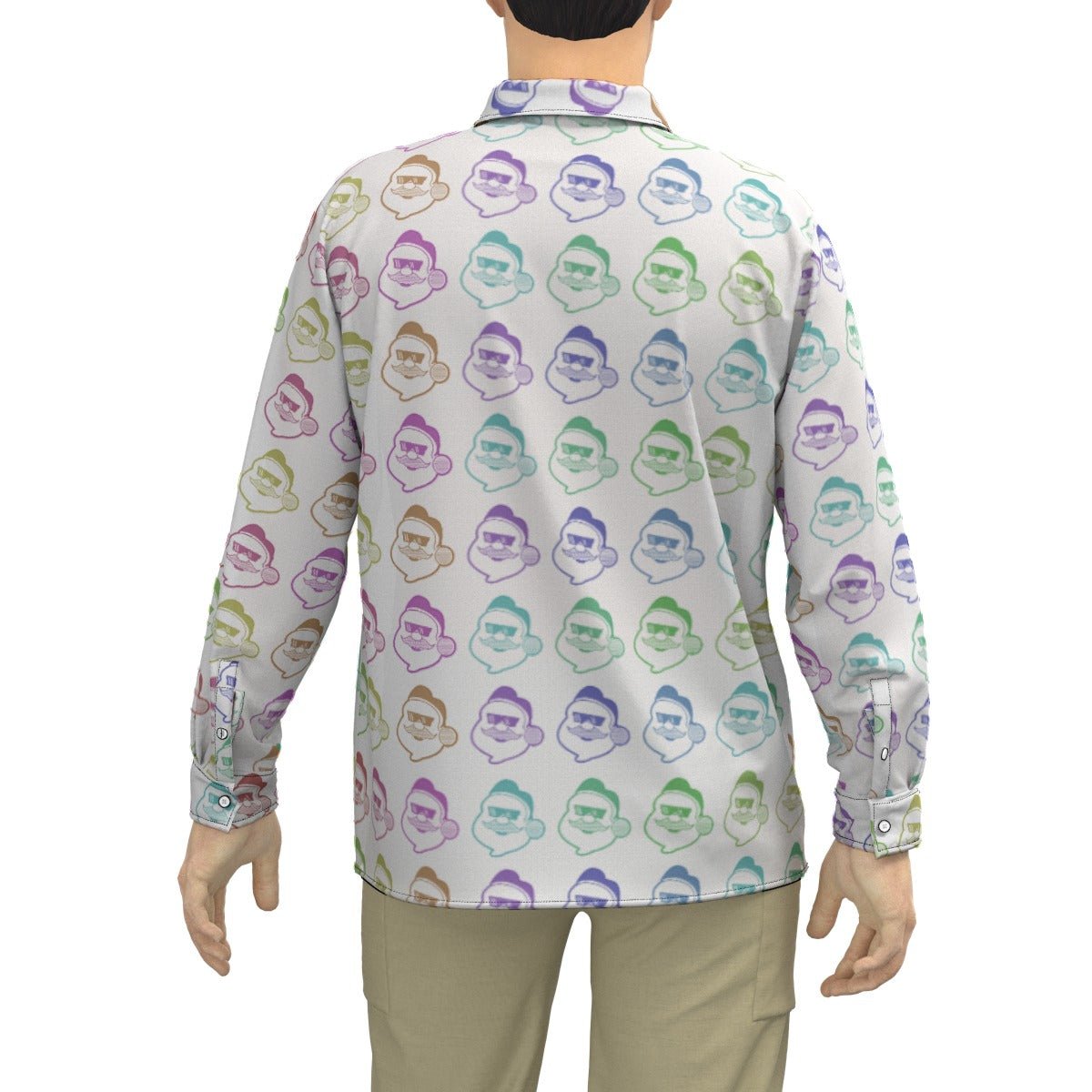 Men's Collar Christmas Shirt - Rainbow - Boss Santa - Festive Style