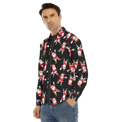 Men's Collar Christmas Shirt - Santa Dabs - Festive Style