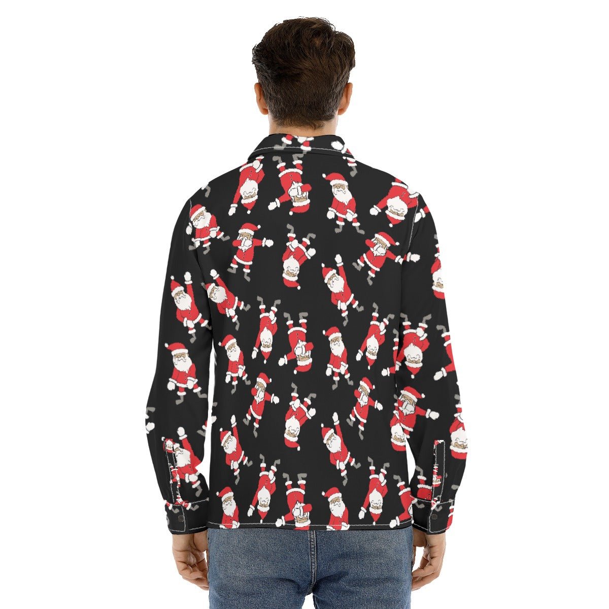 Men's Collar Christmas Shirt - Santa Dabs - Festive Style