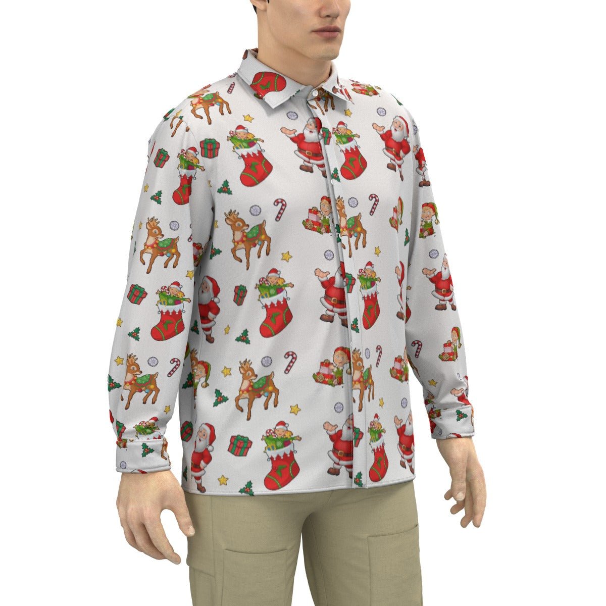 Men's Collar Christmas Shirt - Traditional - Festive Style