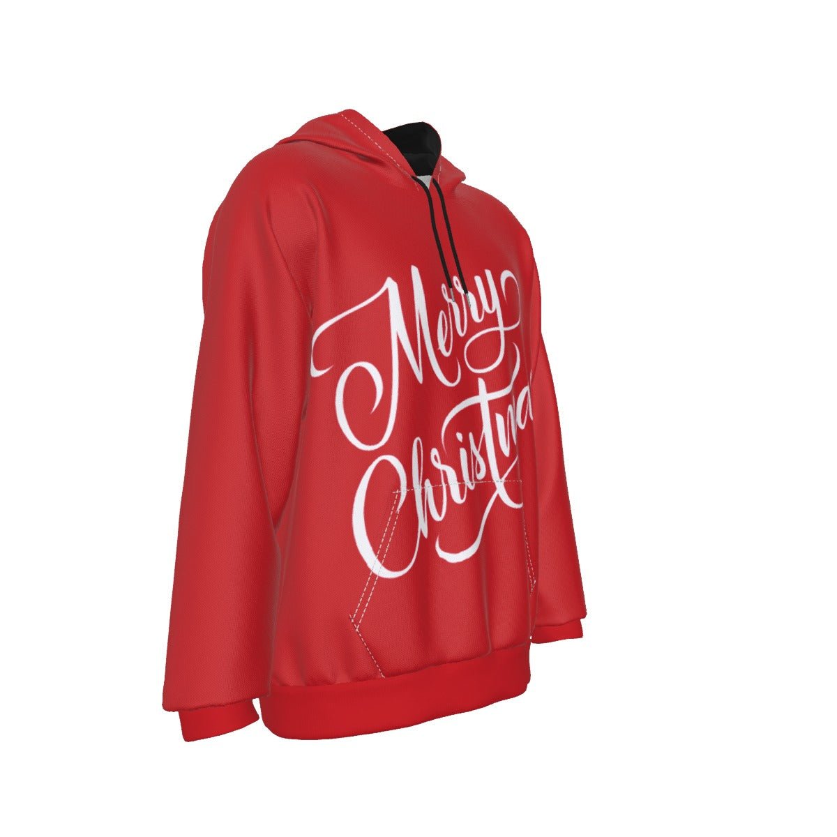 Men's Fleece Christmas Hoodie - Merry Christmas - Red - Festive Style