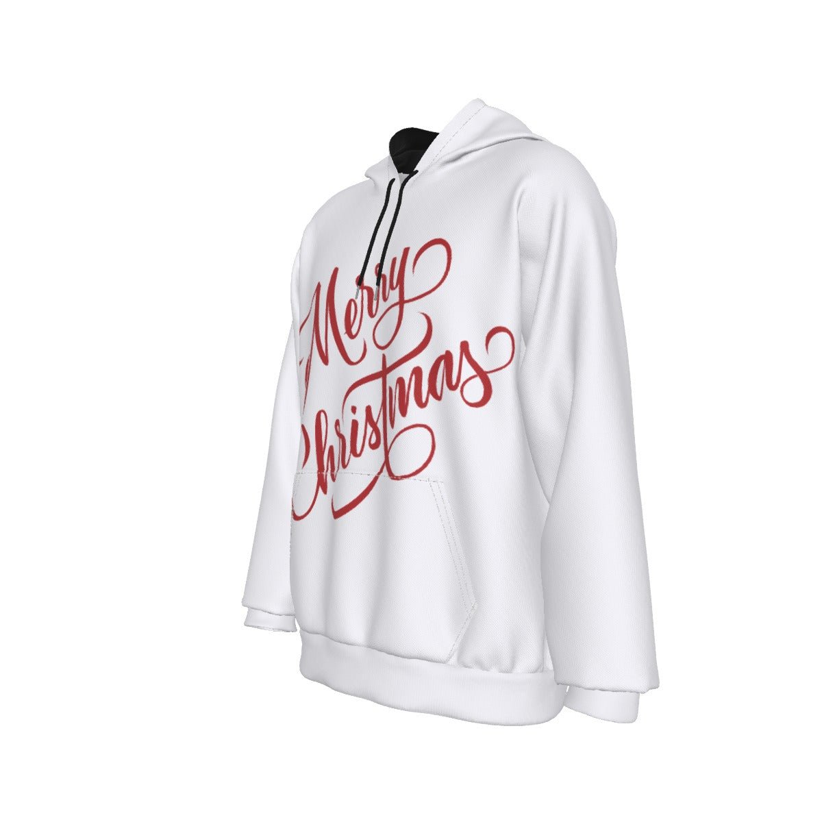 Men's Fleece Christmas Hoodie - Merry Christmas - White - Festive Style