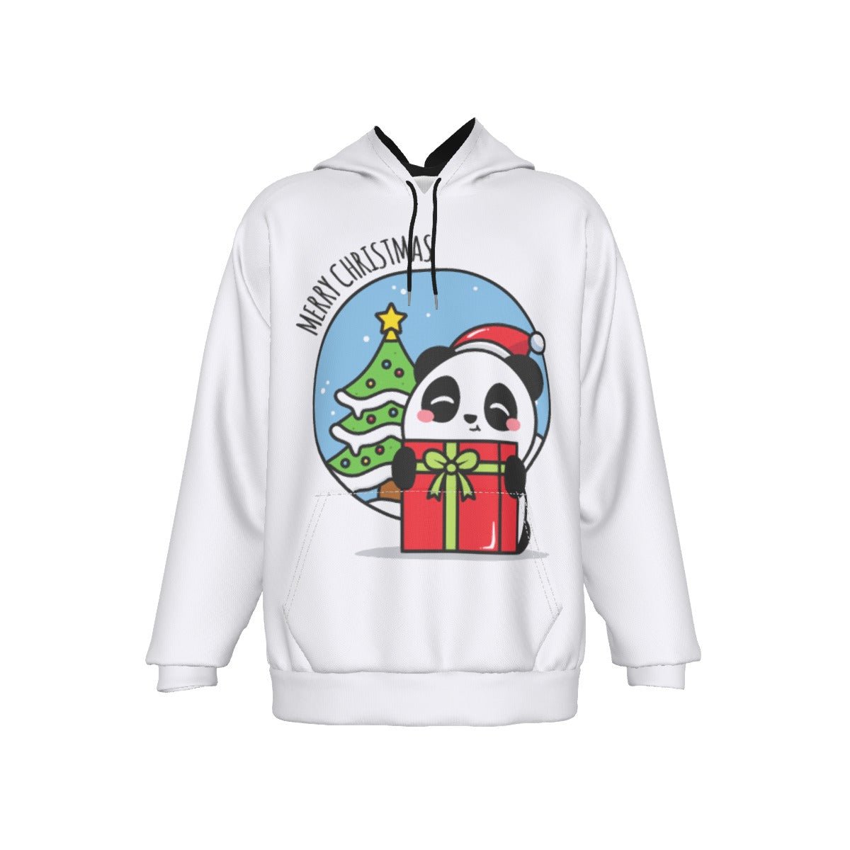 Men's Fleece Christmas Hoodie - Merry Panda - Festive Style