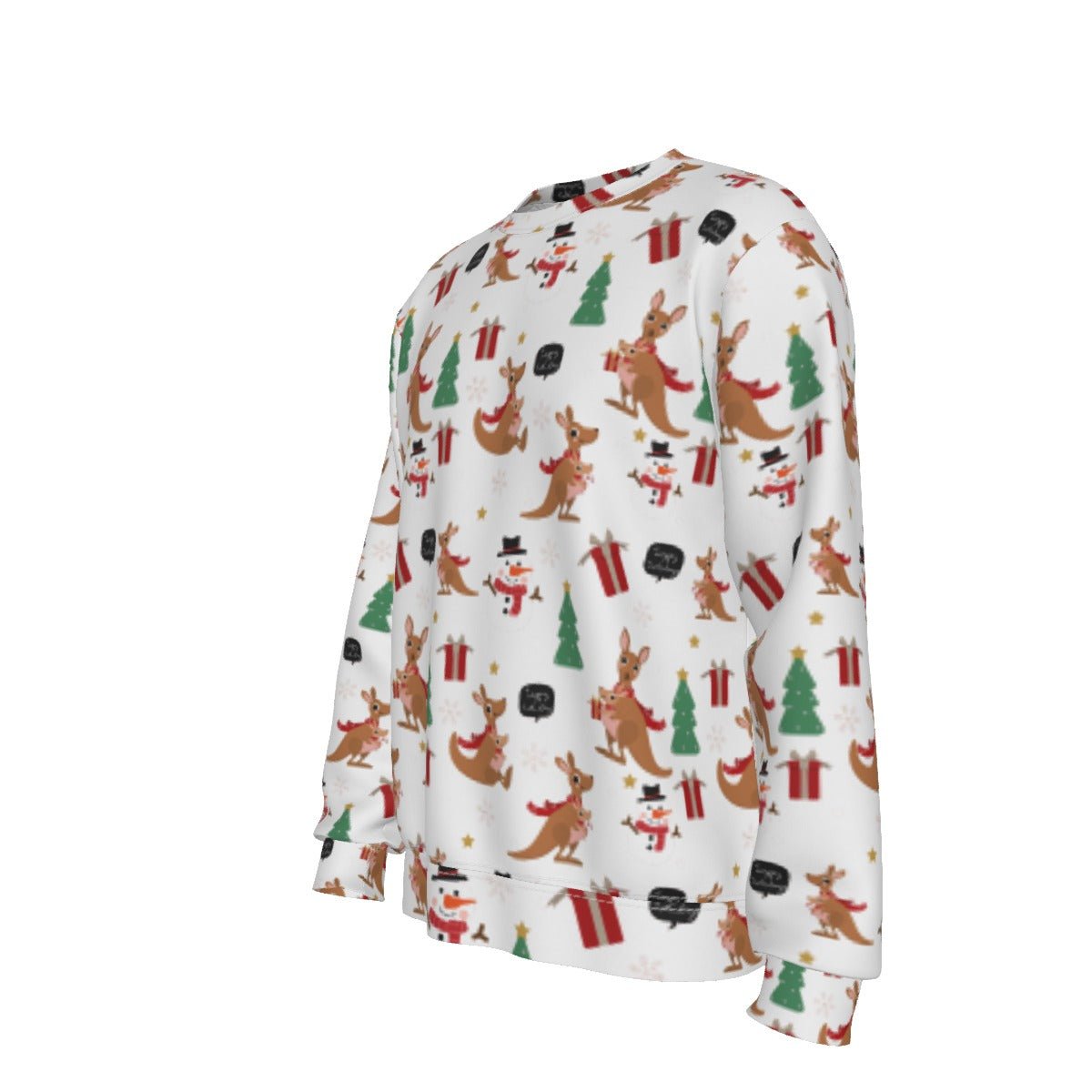 Men's Fleece Christmas Sweatshirt- Kangaroos - Festive Style