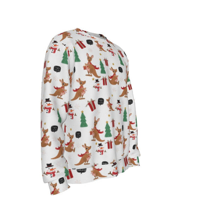 Men's Fleece Christmas Sweatshirt- Kangaroos - Festive Style