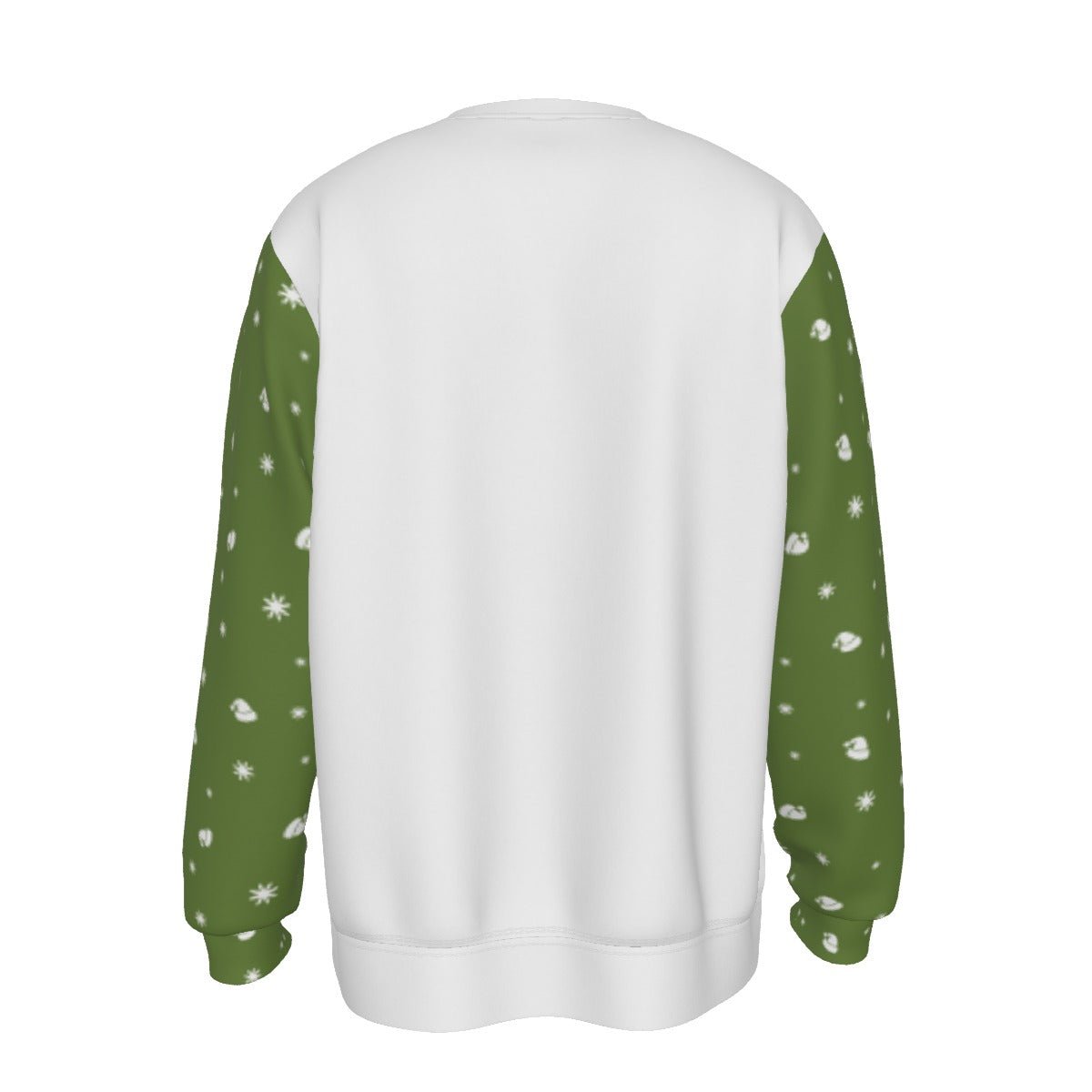 Men's Fleece Christmas Sweatshirt- Merry Christmas - Green Sleeves - Festive Style