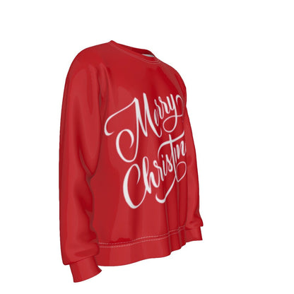 Men's Fleece Christmas Sweatshirt - Merry Christmas - Red - Festive Style