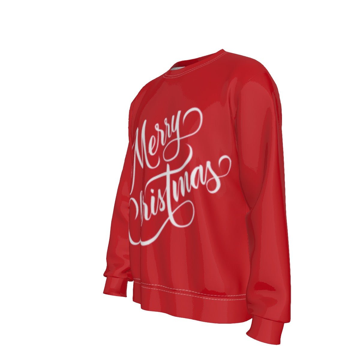Men's Fleece Christmas Sweatshirt - Merry Christmas - Red - Festive Style