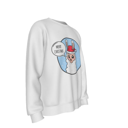 Men's Fleece Christmas Sweatshirt- Merry Llama - Festive Style