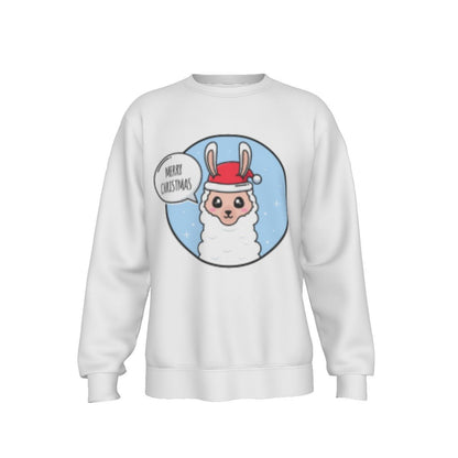 Men's Fleece Christmas Sweatshirt- Merry Llama - Festive Style