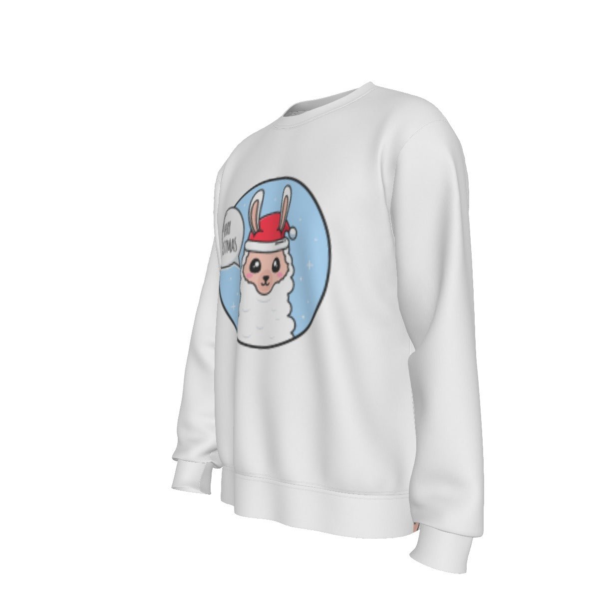 Men's Fleece Christmas Sweatshirt- Merry Llama - Festive Style