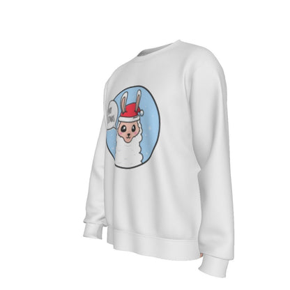 Men's Fleece Christmas Sweatshirt- Merry Llama - Festive Style