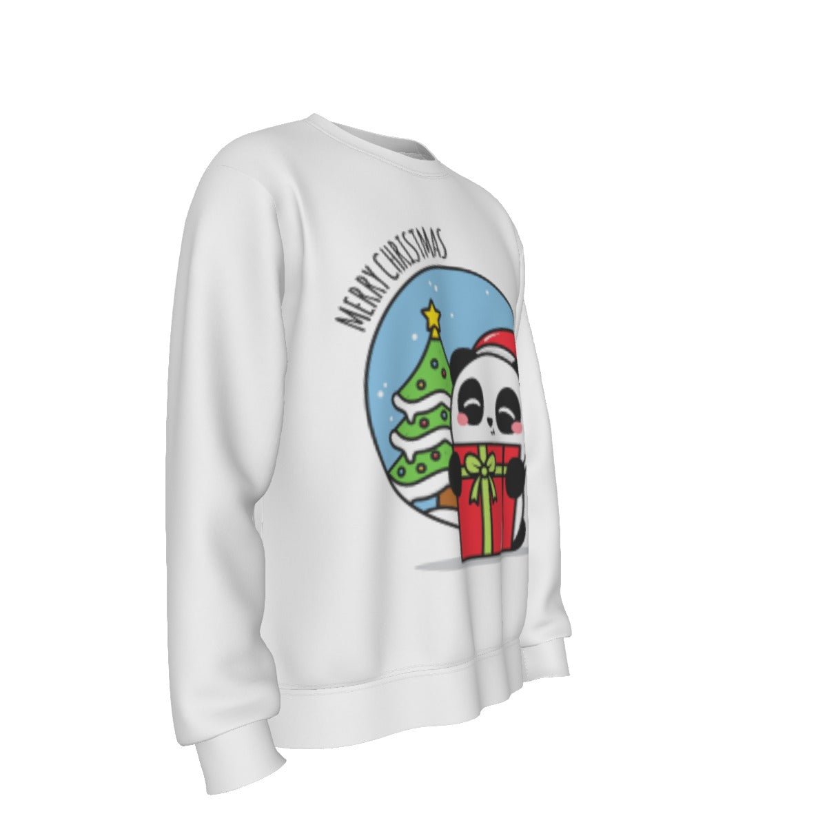 Men's Fleece Christmas Sweatshirt- Merry Panda - Festive Style