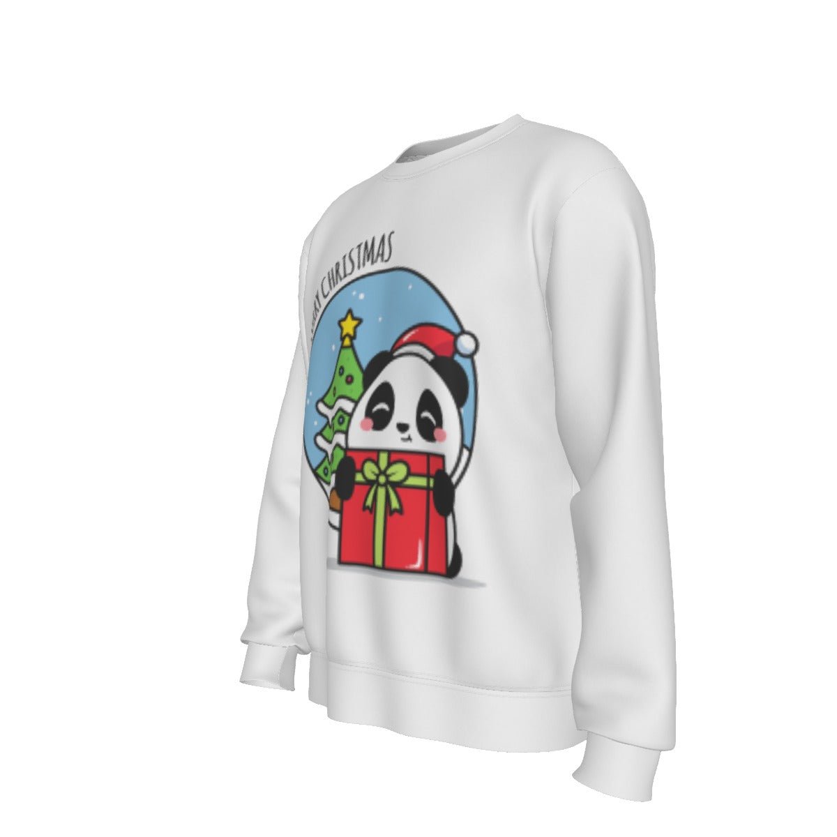 Men's Fleece Christmas Sweatshirt- Merry Panda - Festive Style